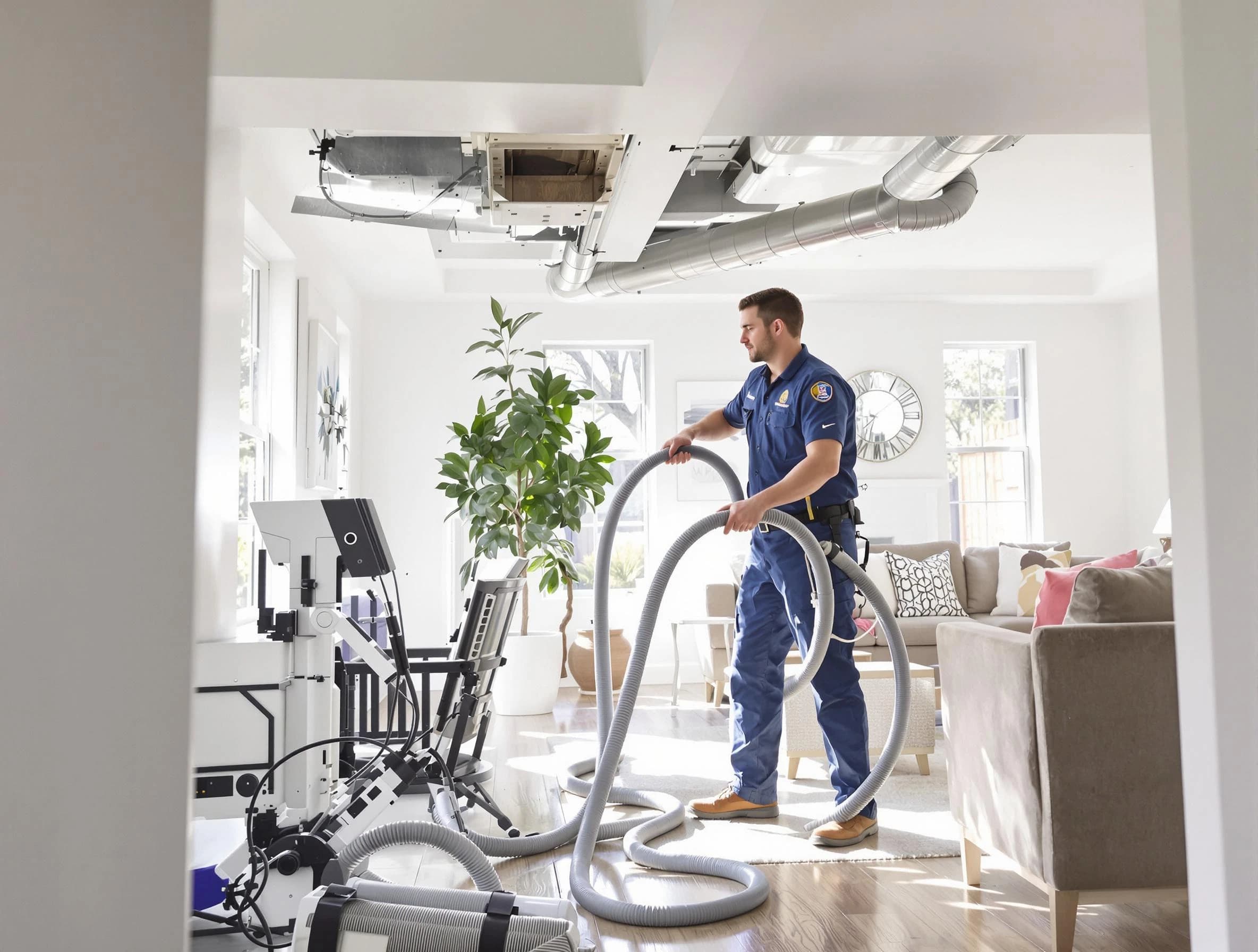 Gilbert Air Duct Cleaning technician performing thorough AC duct cleaning for enhanced cooling efficiency in Gilbert