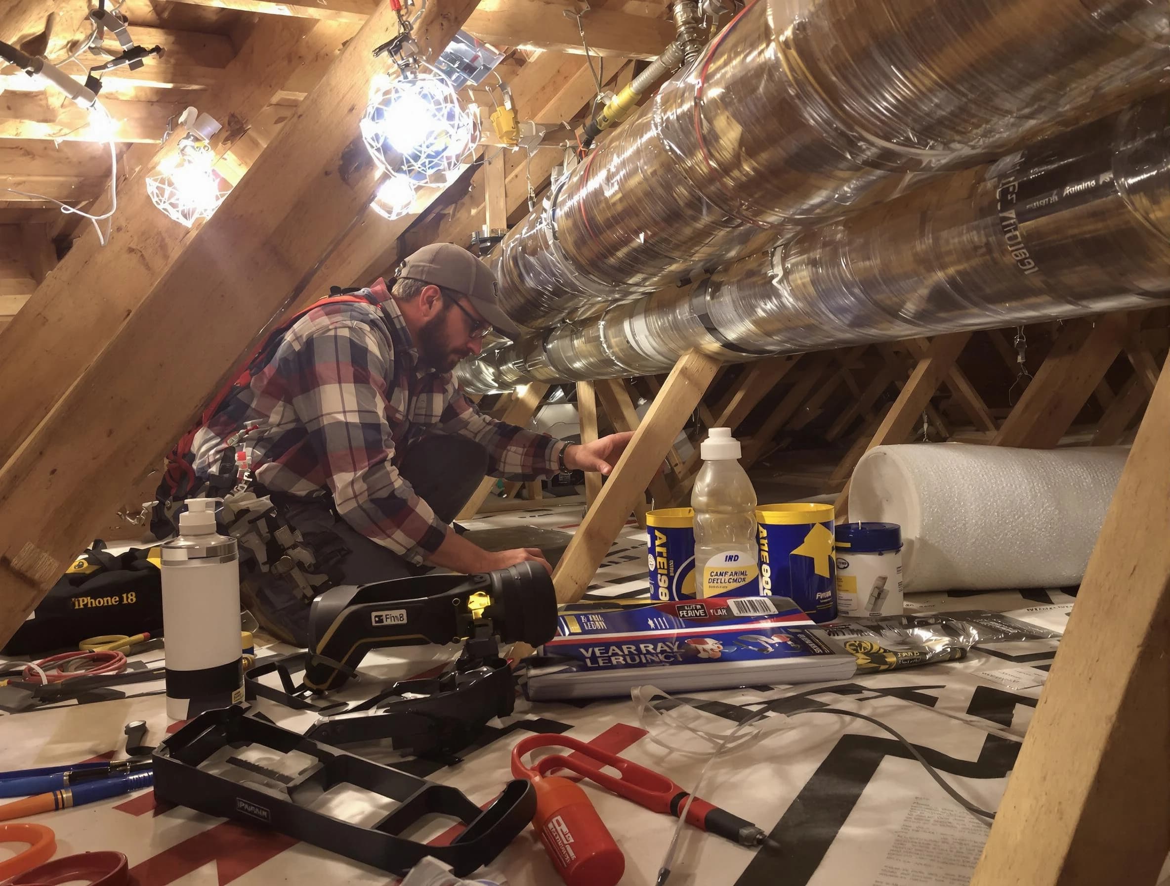 Gilbert Air Duct Cleaning expert performing precision duct sealing to improve HVAC efficiency in Gilbert