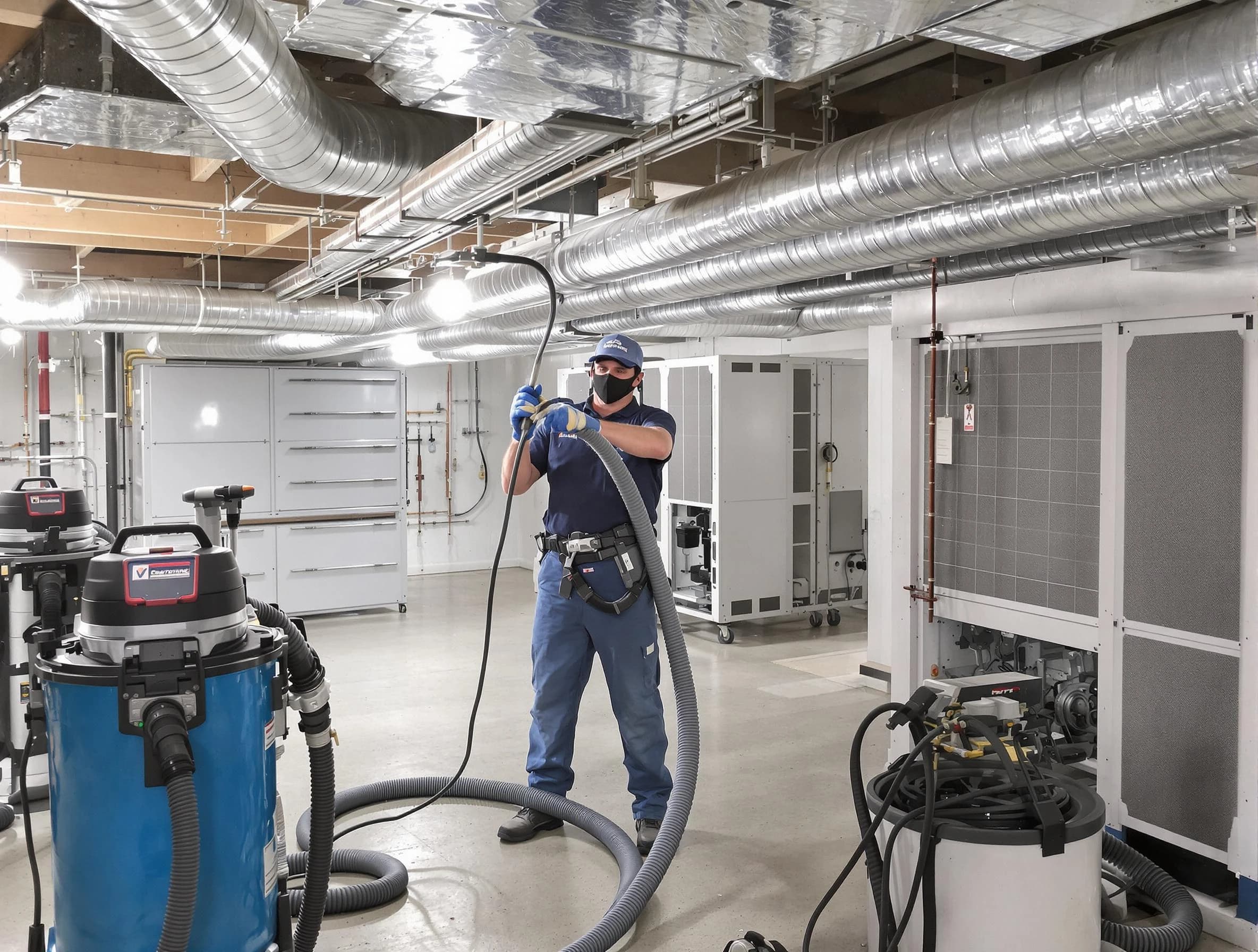Gilbert Air Duct Cleaning specialist performing thorough central air duct cleaning for improved system efficiency in Gilbert