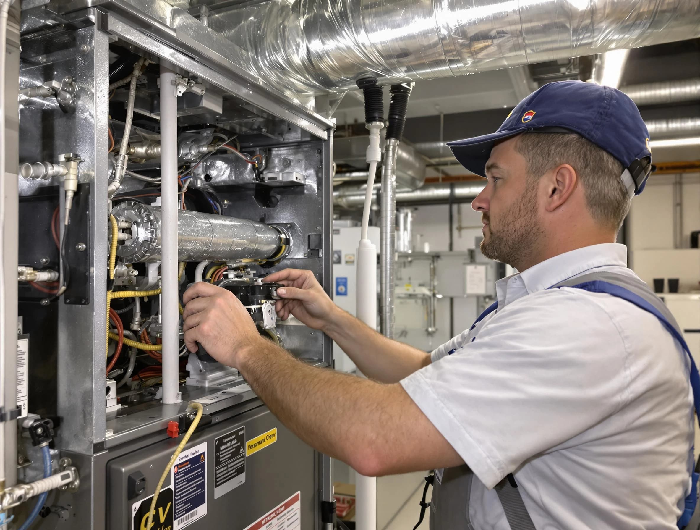 Gilbert Air Duct Cleaning specialist performing thorough furnace duct cleaning to improve heating efficiency in Gilbert