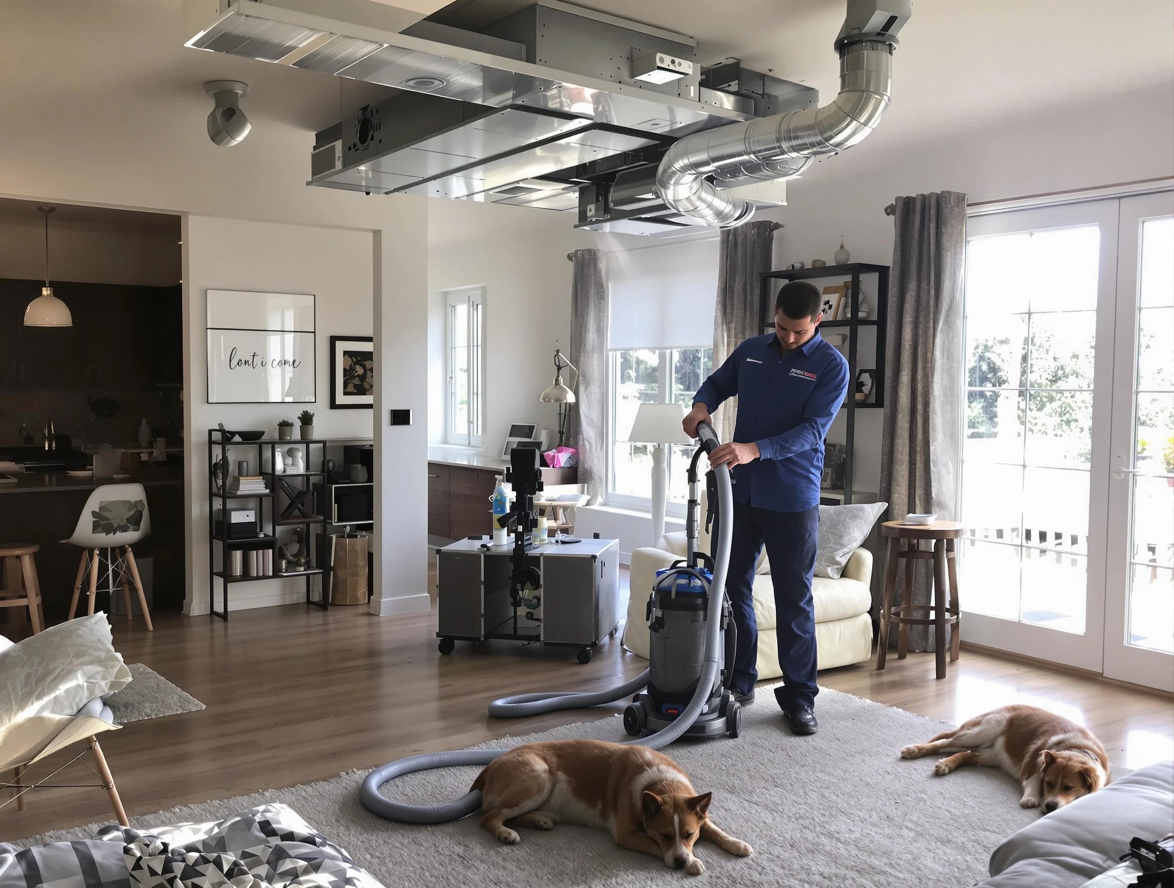 Gilbert Air Duct Cleaning technician performing detailed indoor duct cleaning for improved air quality in Gilbert