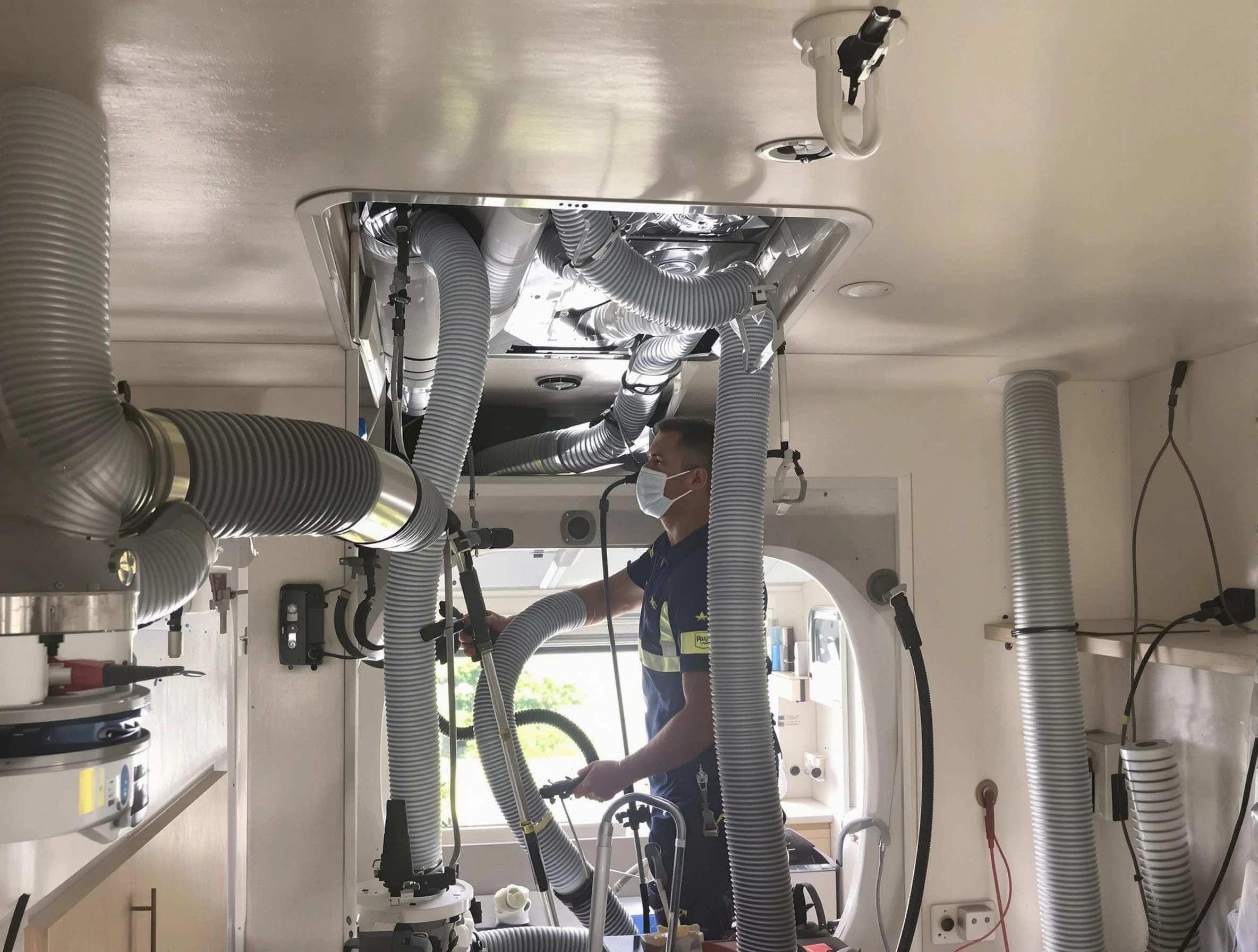 Gilbert Air Duct Cleaning specialist performing precise mobile home duct cleaning in Gilbert