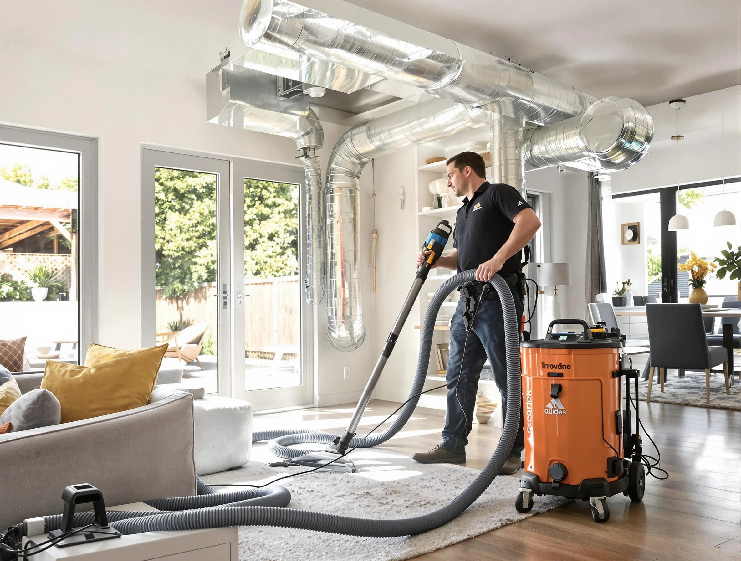 Gilbert Air Duct Cleaning specialist performing thorough residential duct cleaning using advanced equipment in Gilbert