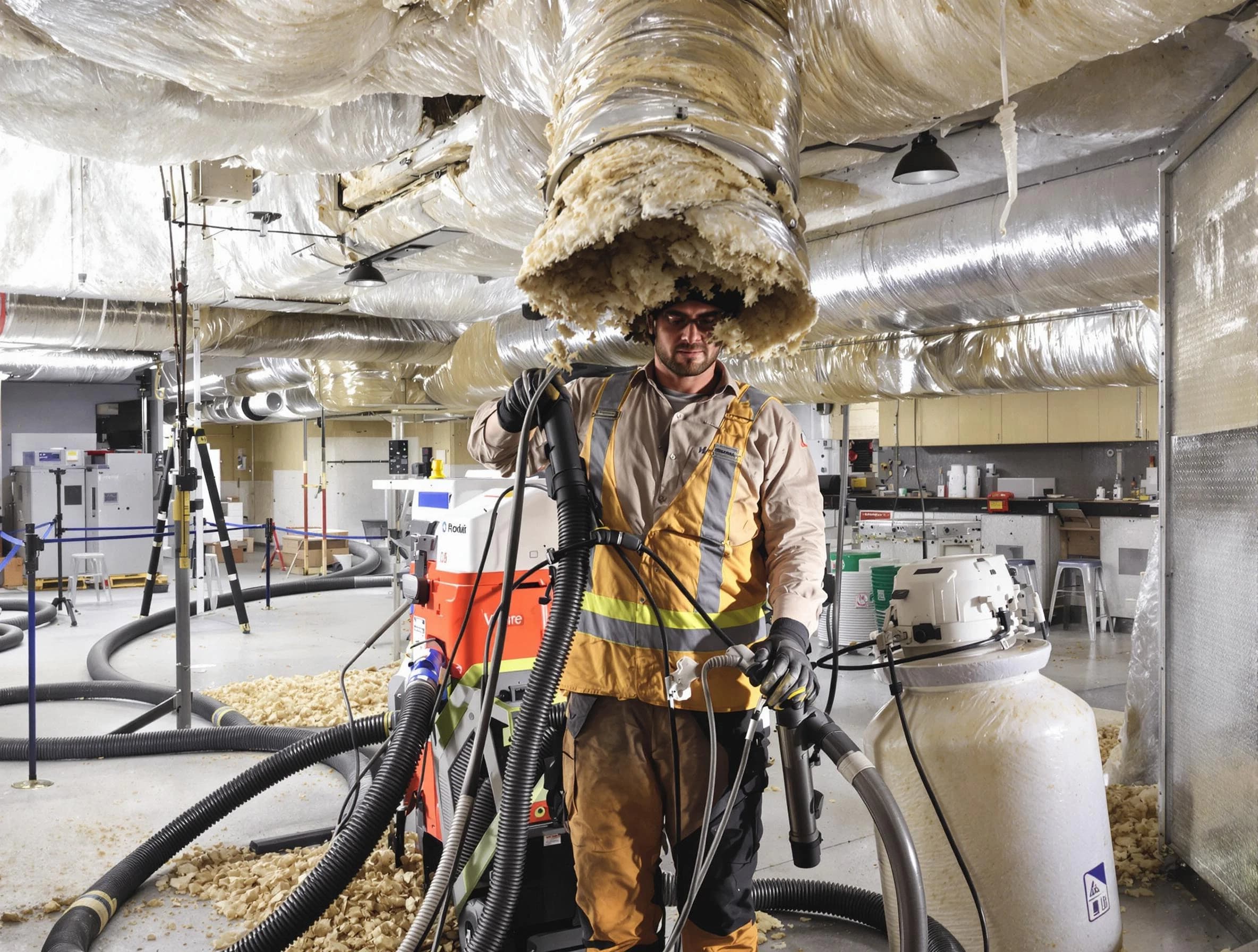 Professional vacuum insulation removal by Gilbert Air Duct Cleaning expert in Gilbert