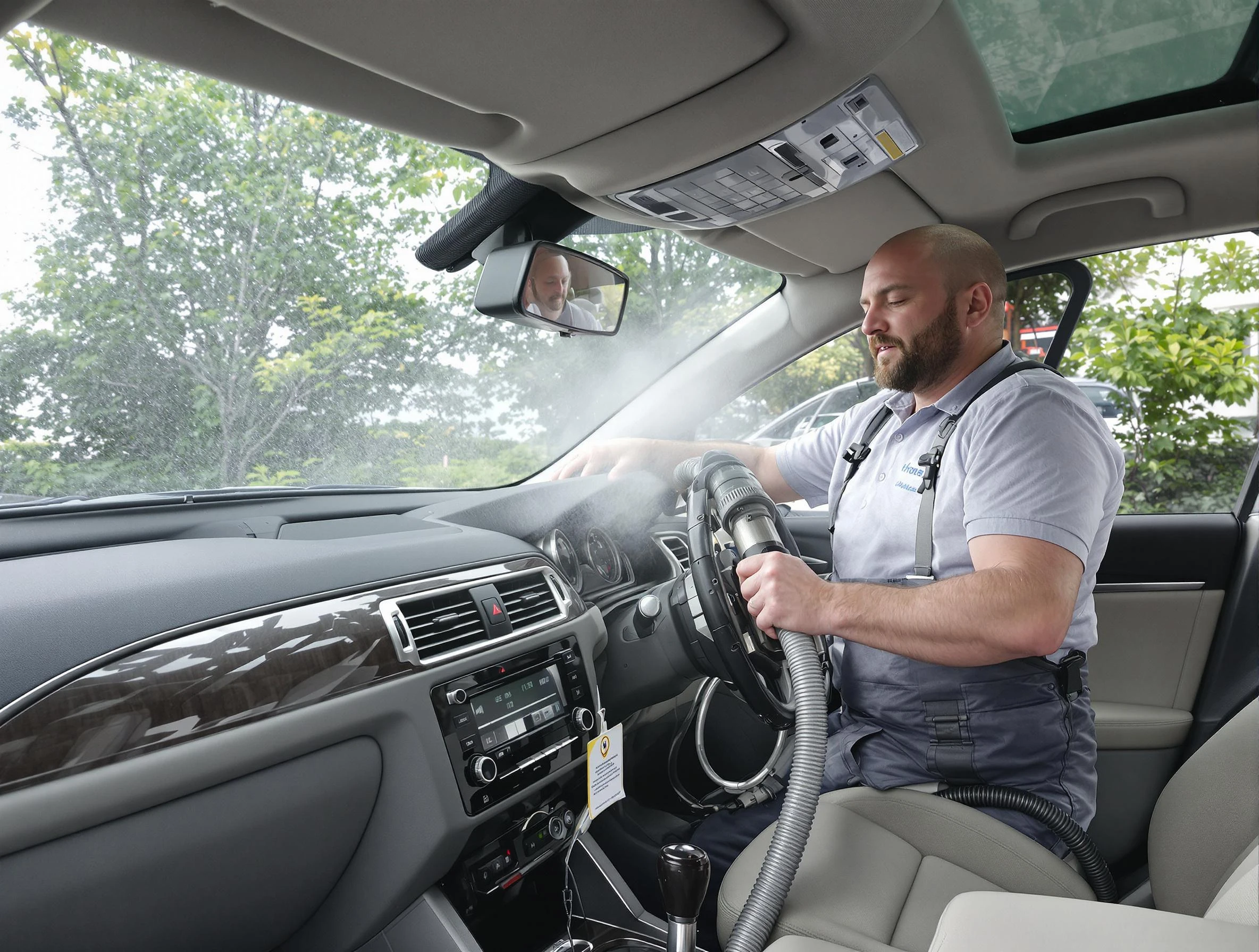 Gilbert Air Duct Cleaning specialist performing professional car duct cleaning in Gilbert