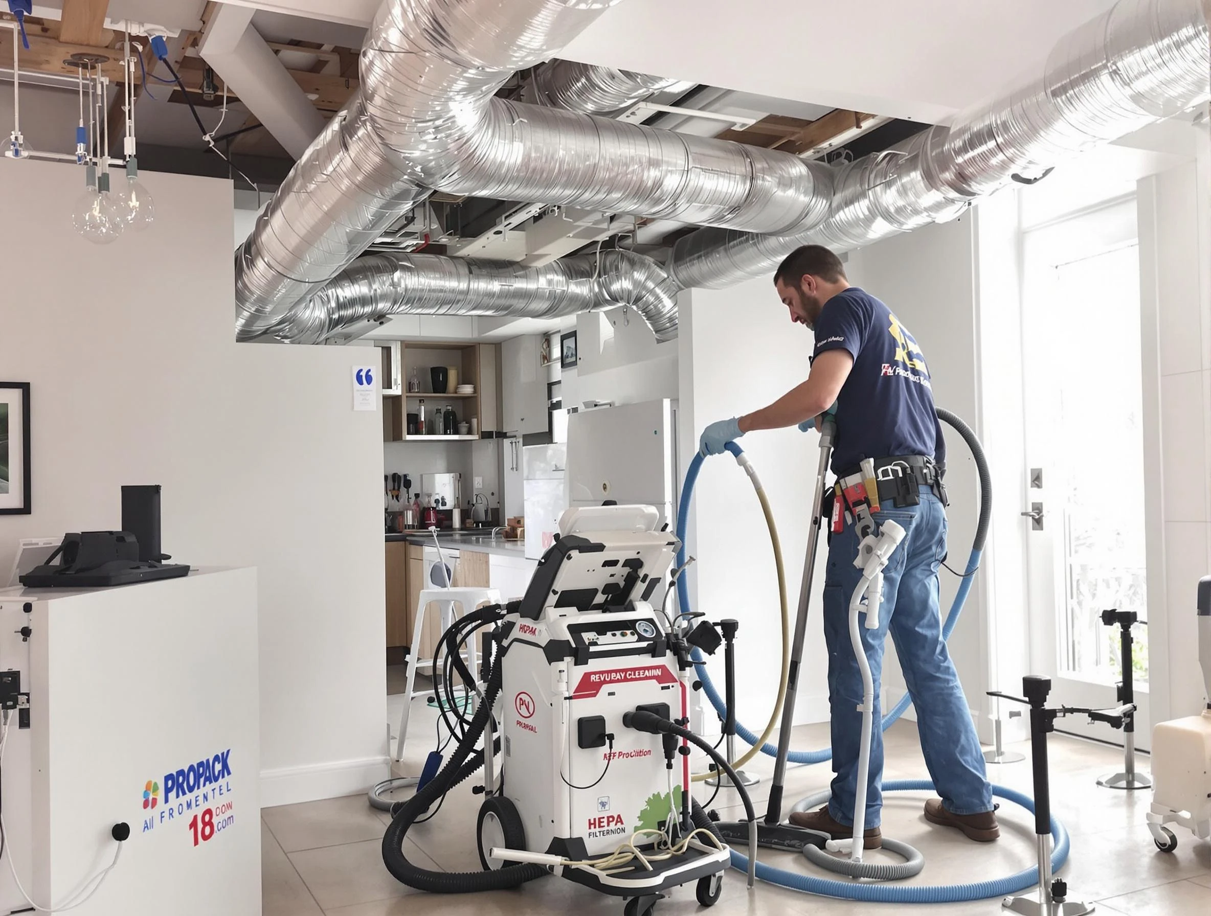 Gilbert Air Duct Cleaning technician performing advanced pure duct cleaning with specialized equipment in Gilbert
