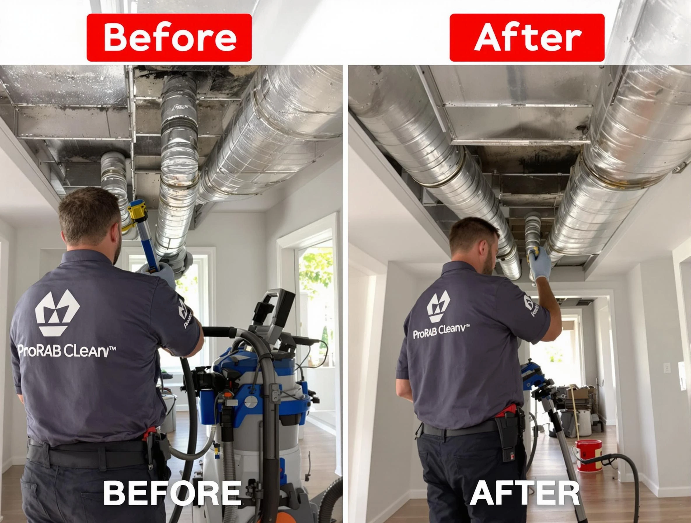Gilbert Air Duct Cleaning expert performing thorough residential duct cleaning in a Gilbert home